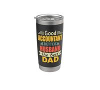 Good Accountant Better Husband The Best Dad For Fathers Day Bicchiere termico in acciaio inox doppia parete