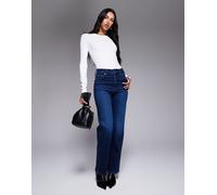 Good American - Good True - Jeans dritti morbidi tecnici blu lavaggio scuro 42