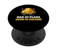 Good At Excuses Funny Work Graphic PopSockets PopGrip Adesivo