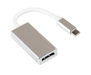 Good Connections Adattatore da USB C a DisplayPort 1.2 - USB-C maschio a DisplayPort 1.2 femmina - 4K / UHD @60Hz - alloggiamento in alluminio - argento - circa 15 cm