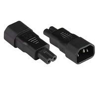 Good Connections® Adattatore di corrente per dispositivi a freddo, C14 (dritto) su presa C7/Euro 8 (dritto), UL - Adattatore di alimentazione/adattatore presa/adattatore di alimentazione - nero