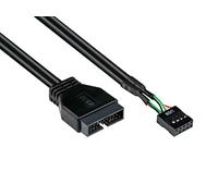 Good Connections Adattatore interno USB 3.0 pin maschio a USB 2.0 pin header femmina, nero, 0,30 m/30 cm, 1 pezzo