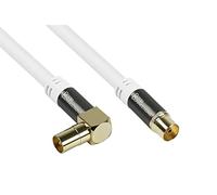 Good Connections - Cavo antenna SAT TV, spina coassiale su presa coassiale, 2 filtri di alimentazione (nucleo in ferrite), doppia schermatura, misura schermo SmartFLEX - presa (90°) IEC/Koax Stecker 1 m bianco