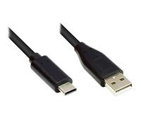 Good Connections® - Cavo di collegamento USB 2.0, connettore USB-C™ a USB 2.0 A, cavo di collegamento a doppia schermatura, trasferimento dati 480 Mbit/s, colore: Nero - 3 m