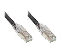 Good Connections Cavo Patch Cat. 6A con Retrattura/Arrettifica - 5 m - 10-GIGABIT, conduttore in Rame/CU - S/FTP, PiMF - 500 MHz - Nero