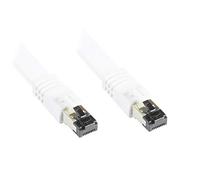 Good Connections Cavo Patch Piatto Premium Cat. 8.1 - 0,5 m - U/FTP - 40 Gbit/S - 2000 MHz - Conduttore in Rame Cu - Senza alogeni LSZH - Cavo di Rete LAN Compatibile con Cat. 7/6A/6/5E - Bianco