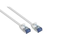 Good Connections Cavo patch sottile Cat. 6A - 1 m - U/FTP - 10 Gbps e 500 MHz - Conduttore in rame CU - Senza alogeni LSZH - Protezione nasello RNS - Cavo di rete sottile/cavo LAN - Bianco