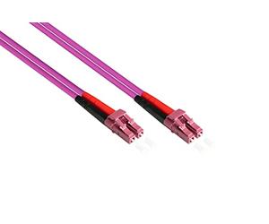 'Good Connections connettore in fibra ottica Duplex LC a SC multimodale 50/125 onde di luce della testa cavo Patch LC - LC 2 m OM4 - Violett/Pink