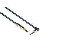 Good Connections GC-M0045 - Cavo audio di alta qualità, connettore jack da 3,5 mm su connettore jack da 3,5 mm, angolo destro, OFC, alloggiamento interamente in metallo, 1 m, blu scuro