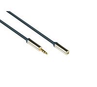 Good Connections GC-M0055 - Cavo di prolunga audio di alta qualità, 3,5 mm, connettore jack su presa jack OFC, alloggiamento interamente in metallo, 5 m, blu scuro