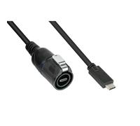 Good Connections Industrie-Steckverbinder S1 - USB 3.2 Gen. 2 Kabel, Stecker C™ mit klick-Arretierung an Stecker C™, M16, IP65/67, 1 m, Marca