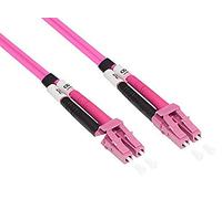 Good Connections LWL - Cavo Patch Duplex da LC a SC multimodale, 50/125", Fibra Ottica, OM4, 0,5 m, Colore: Viola/Rosa