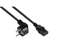 Good Connections P0130-S030 - Cavo di rete con spina Schuko tipo E+F (CEE 7/7, ad angolo) su C13 (dritto), 1 mm2, 3 m, colore: Nero