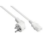 Good Connections P0130-W018 - Cavo di rete con spina Schuko E+F (CEE 7/7, ad angolo) su C13 (dritto), 0,75 mm2, 1,8 m, colore: Bianco