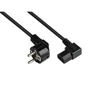 Good Connections P0131-S030 - Cavo di rete con spina Schuko tipo E+F (CEE 7/7, ad angolo) su C13 (angolare destro), 1 mm2, 3 m, colore: Nero