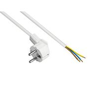 Good Connections P0185-W050 - Cavo di alimentazione 5 m, spina con contatto di protezione tipo E+F (CEE 7/7, angolato) ad estremità spelate, cavo di alimentazione per confezionamento, 1,00 mm²,