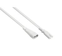Good Connections P0870-W020 - Prolunga da 2 m, da spina C8 dritta a presa C7/Euro 8, 0,75 mm2, colore: Bianco