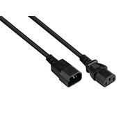 Good Connections P1430-S010 - Prolunga per elettrodomestici a freddo, 1 m, C14 (dritto) a C13 (dritto), 0,75 mm², colore: Nero