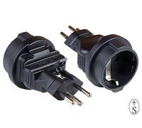 GC PA-6002S - Adattatore di rete, spina CH, tipo J, F, nero