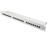 Good Connections® Pannello patch - 19" - Montaggio server/rack - Cat. 6, 500 MHz - Compatibile con GIGABIT - 24 porte - 1U - Schermatura STP - Apertura senza attrezzi - Grigio chiaro (RAL7035)