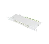 Good Connections Pannello patch da 10" - per alloggiamenti a parete/armadi di rete da 10" - Cat. 6A, 500 MHz - compatibile con GIGABIT - 8 porte - 0,5 U - schermato - apertura senza attrezzi - grigio