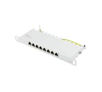 Good Connections Pannello patch da 10" per armadi a parete/armadi di rete da 10" Cat. 6, 250 MHz - GIGABIT - 8 porte - 0,5 U - schermato - Apertura senza attrezzi - grigio chiaro (RAL7035)