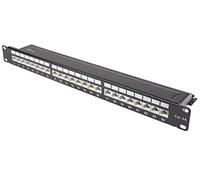 Good Connections® Patch Panel/Patch Panel - 19" - Montaggio server/montaggio su rack - Cat. 6A, 500 MHz - compatibile con 10-GIGABIT - 24 porte - 1U - Schermatura STP - apertura senza attrezzi - nero