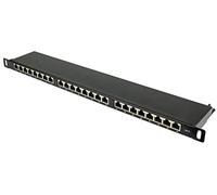 Good Connections® Patch Panel/Patch Panel - 19" - Montaggio su server/rack - CAT6, 500 MHz - Abilitato GIGABIT - 24 porte - 0.5U - Schermato STP - Apertura senza attrezzi - Nero corvino (RAL9005)