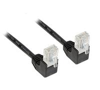 Good Connections Patchkabel, Cat. 5e, U/UTP, Schwarz, beidseitig 90° Nach unten gewinkelt, 10m,