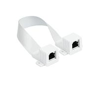 Good Connections Porta porte Ethernet RJ45, estremamente piatto, presa RJ45 su entrambi i lati, lunghezza totale con connettore: 25-27 cm, lunghezza flessibile 18 cm, bianco