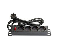 Good Connections Power Strip 19 (1HE) CEE 7/4 plug to IEC socket Black