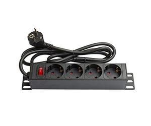 Good Connections Power Strip 19 (1HE) CEE 7/4 plug to IEC socket Black