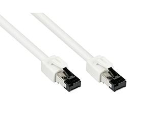 Good Connections Premium Cat. 8.1 Cavo patch - 2 m - RNS Protezione antigroviglio -S/FTP- 40GB/2000MHz - Conduttore CU - Senza alogeni LSZH - Cavo di rete LAN compatibile con CAT. 7/6A/6/5e - Bianco