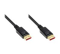 Good Connections Premium - Cavo DisplayPort 1.4, 8 K a 60 Hz / 4K a 240 Hz, blocco/bloccaggio, spina dorata, schermatura tripla, colore: Nero