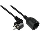 Good Connections - Prolunga cavo di rete, 2 m, spina con contatto di protezione, tipo E+F (CEE 7/7, angolata) a presa tipo F (CEE 7/3, dritta), cavo di rame CU - 1,50 mm² - Prolunga cavo cavo - nero
