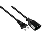 Good Connections Prolunga europea - 1 m - spina europea tipo C (dritta) su presa europea (dritta) - Conduttore in rame CU - Sezione cavo: 0,75 mm² - Prolunga cavo di alimentazione - nero