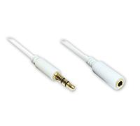 Good Connections prolunga Jack, Cavo di prolunga audio, 3 poli, jack maschio a jack femmina, 20 m NERO Prolunga - 3 poli 2,0 m bianco