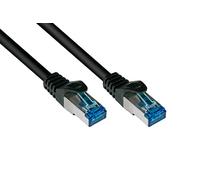 Good Connections® SmartFLEX - Cavo patch Cat.6A, 15 m, cavo Ethernet 10 Gigabit, cavo di alta qualità, 10 velocità, protezione nasale, S/FTP PiMF, privo di alogeni (LSZH) - 500 MHz - Nero