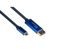 Good Connections® SmartFLEX - Cavo USB C a DisplayPort 1.2, 4K UHD @60Hz, in rame, alloggiamento in alluminio, altamente flessibile, colore: Blu scuro - 1,5 m