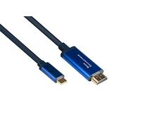 Good Connections® SmartFLEX - Cavo USB C a HDMI 2.0b, 4K UHD @60Hz, in rame, alloggiamento in alluminio, altamente flessibile, colore blu scuro, 1,5 m