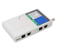 Good Connections Tester per cavi di rete con unità remota - per RJ45, RJ11, UTP/STP/BNC/USB - studiato per passaggio, cortocircuito, cambio cavo e difetto del cavo, grigio