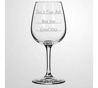 Good Day Bad Day Dont Even Ask - Bicchieri da vino da donna, ideali come regalo per lui, resistenti incisi al laser, soffiati a mano, trasparenti, 311,8 g