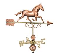 Good Directions Galloping Horse - Segnavento in puro rame, include supporto regolabile per tetto per una facile installazione, rame lucidato a mano