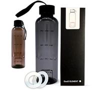 GooD ELEMENT, Borraccia con orari per bere, Borraccia 500ml, Borraccia mezzo litro, Bottiglia salvaspazio, Borraccia senza bpa, Bottiglia acqua ufficio, Borraccia aesthetic, Borraccia per bere di piu