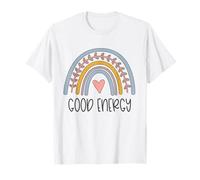 Good Energy Bohemian Rainbow Inspirational Positive Vibes Maglietta