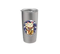 Good Fortune Lucky Cat Maneki portafortuna portafortuna Neko giapponese Bicchiere termico in acciaio inox doppia parete