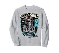 Good Girls Leggi Libri Spicy Cute Gothic Skeleton Halloween Felpa