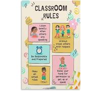 Good Habits Preschool Classroom Rules Poster Polite Class Signs Wall Decor for Teacher Classroom(Framed,08x12inch(20x30cm))
