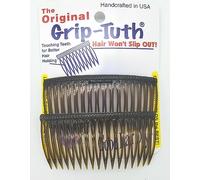 Good Hair Days Grip-Tuth - Pettini laterali da 8,35 cm, per tutti i tipi di capelli, accessori decorativi e per lo styling delle donne, con guscio di tartaruga, set da 2