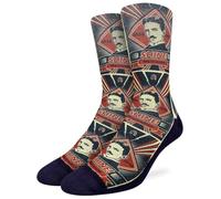 Good Luck Sock Calzini da uomo per matematica e scienze, da adulto, Nikola Tesla, Re dei Fulmini, Large